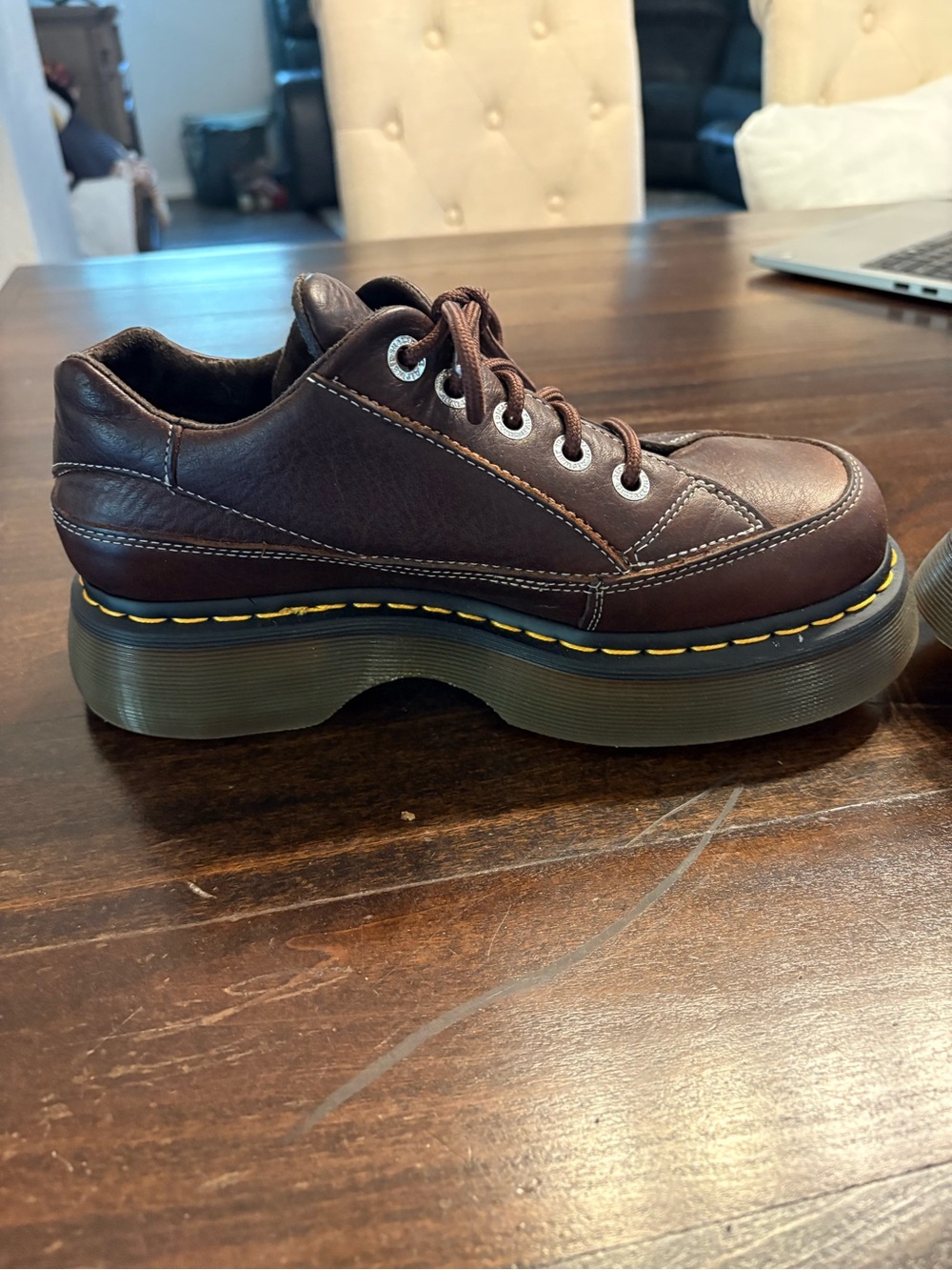 Dr. Martens Women’s Buzz 5-Eye Grizzly Leather Shoes Sz 8 - Picture 7 of 11